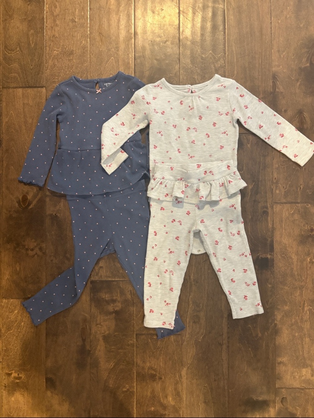 Bundle of FOUR (4) Pieces TWO (2) Outfits Matching Baby Girl 24 Months